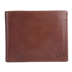 RFID Blocking Bifold Genuine Leather Wallet For Men With Coin Pocket And ID Window | Brown