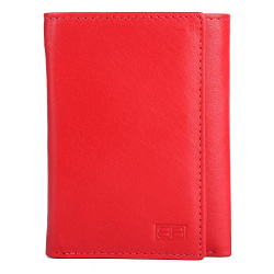 RFID Blocking Trifold Genuine Leather Wallet For Men And Women With ID Window | Tomato Red