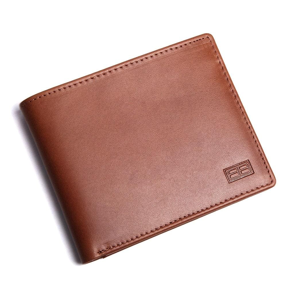RFID Blocking Bifold Genuine Leather Slim Leather Wallet For Men | Tan