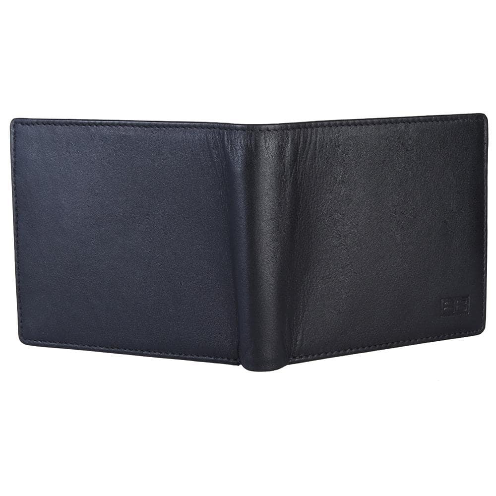 Genuine Leather Wallet For Men With Coin Pocket Four ATM Card Slots Two Slip Pockets Two Cash Compartments With RFID Without RFID | SOFT BLACK 1