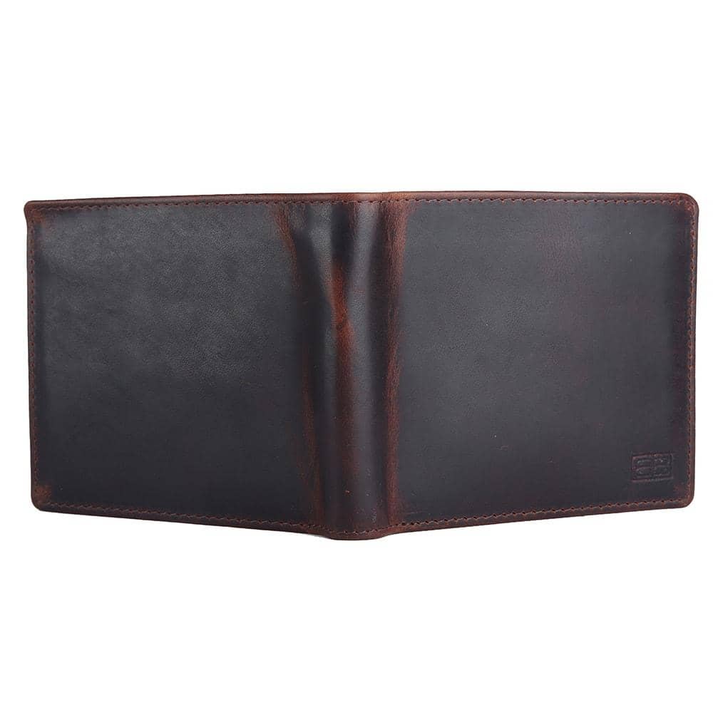 RFID Blocking Bifold Genuine Leather Wallet For Men With Coin Pocket And ID Window | Dark Brown