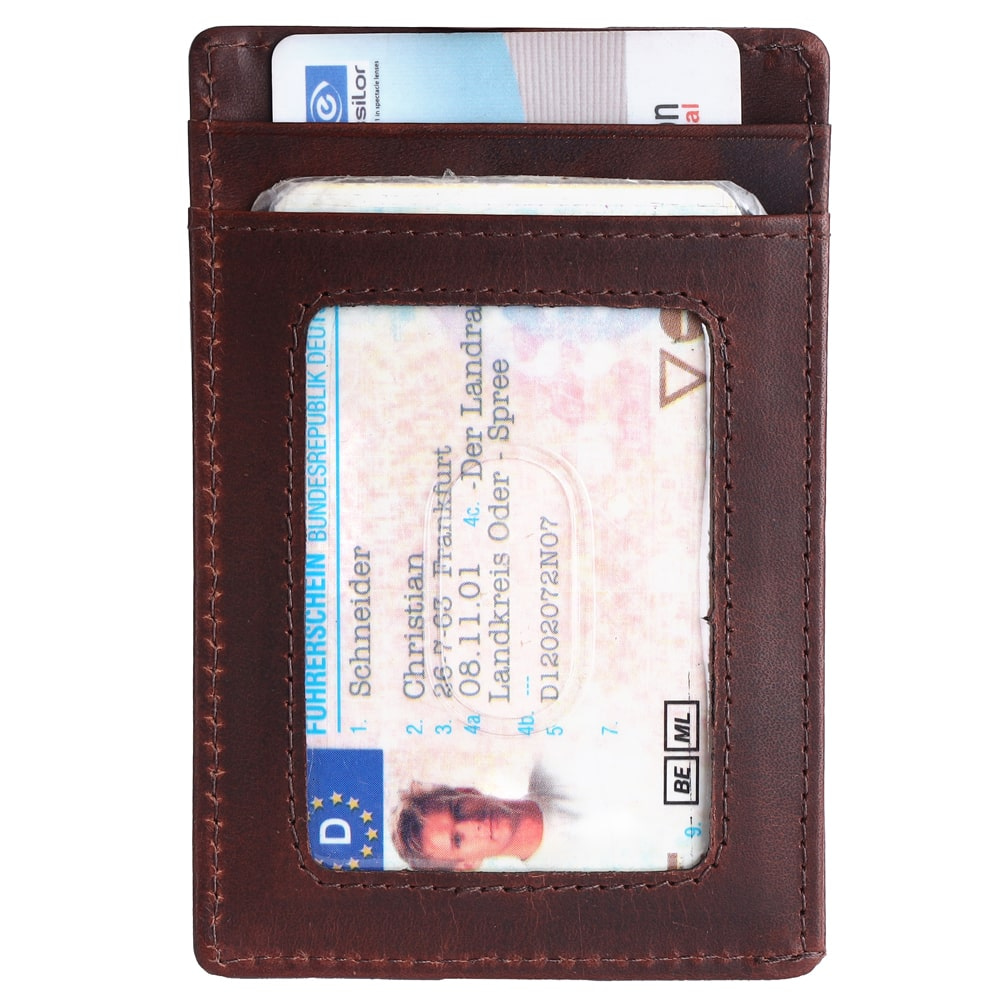 Brooklyn Bridge Genuine Leather Slim Minimalist Front Pocket Wallet - RFID  Blocking Credit Card Holder Card Cases with ID Window for Men Women -  Brooklyn Bridge