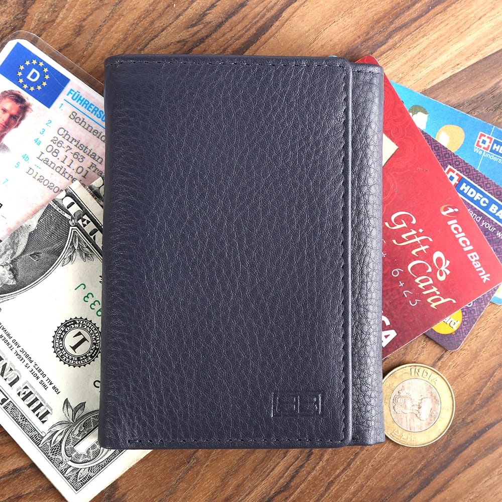 Brooklyn Bridge Genuine Leather Trifold Wallets For Men Women - Slim Mens  Wallet With ID Window Front Pocket Wallet RFID Blocking Gifts For Men