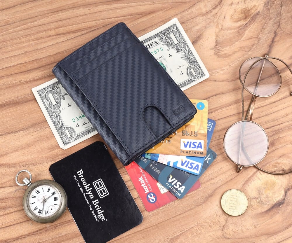 Slim Minimalist RFID Blocking Bifold Credit Card Holder Wallet for Men  Women